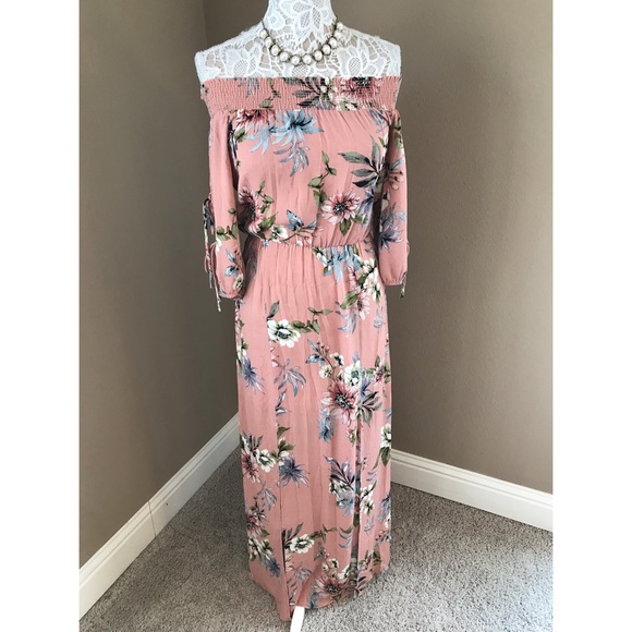 Off the shoulder floral long maxi dress - Picture 3 of 7